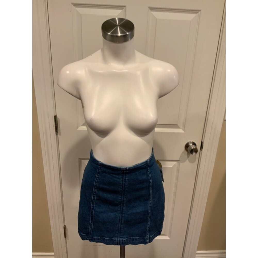 Free People Medium Wash Blue Jean Mini Skirt, Size 8